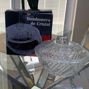 Bombonera de crustal 5 inch covered can dish